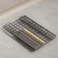 Étagère de rangement de cuisine pliable à double niveau en acier inoxydable, type sol, pour vaisselle et bols, luxe multifonction