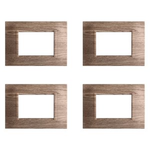Placca quadrata in plastica serie Space 3P, colore legno chiaro, compatibile con Bticino Living Light - Product Image 2
