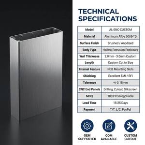 Kit d'encastrement en aluminium brossé de taille standard avec plaques d'extrémité pour support de carte PCB, <span class=keywords><strong>routeur</strong></span> et boîtier réseau - Product Image 6