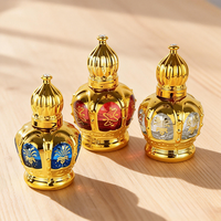 Flacon compte-gouttes en verre pour huile essentielle 15 ml avec logo personnalisé, bille roulante dorée électroplaquée et bouchon à vis scellable anti-UV
