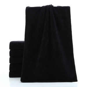 Logo personalizzato di <span class=keywords><strong>cotone</strong></span> microfibra assorbimento di acqua nero spa hair salon asciugamani negozio - Product Image 4