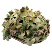 Couverture de casque tactique en forme de feuille de camouflage 3D, accessoires de casque de paintball, parachutiste, chasse, filet de casque en maille, tissu