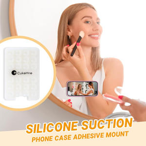 Support de téléphone à ventouse en silicone avec logo personnalisé imprimé, 24 cellules, robuste, antidérapant, pour diffusion en direct et selfies, avec rangement pour cartes - Product Image 1