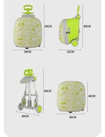 Valise à roulettes en aluminium pour enfants avec poignée télescopique pour garçons et filles, pliable, portable, verte, modèle FC50-CD, fabriquée en Chine