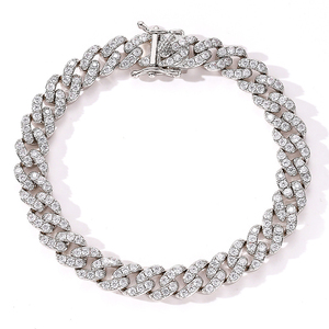 Charare brass diamond chain link bracelet for men