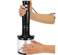Mixeur Plongeant Électrique à Double Vitesse avec Bouton Poussoir, 2 Lames, Récipient en Plastique de 1,6-2,0 L, Usage Individuel pour Hôtels et Foyers