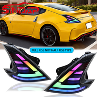 SINDAR Feux Arrières RGB pour Nissan 370z 2008-2019, Ensemble de Feux LED à Projecteur Amélioré et Modifié, Accessoires de Feux Arrières 2010 2011