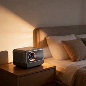 Projecteur de cinéma premium pour salon, résolution 1080p, 500 lumens ANSI, WiFi 2.4G/5G/6G, BT 5.0, projecteur intelligent pour la maison - Product Image 1
