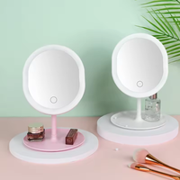 Miroir LED portable domestique CF Miroir LED de table de maquillage de marque privée avec logo personnalisé Miroir LED de table cosmétique