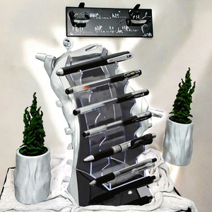 6-Slot Triangle Plastic (PS) 9X9.8CM Pen Display Stand Eyebrow Pen <b>Holder</b> <b>Makeup</b> <b>Brush</b> Rack Organizer for Home/School/Office - Product Image 3