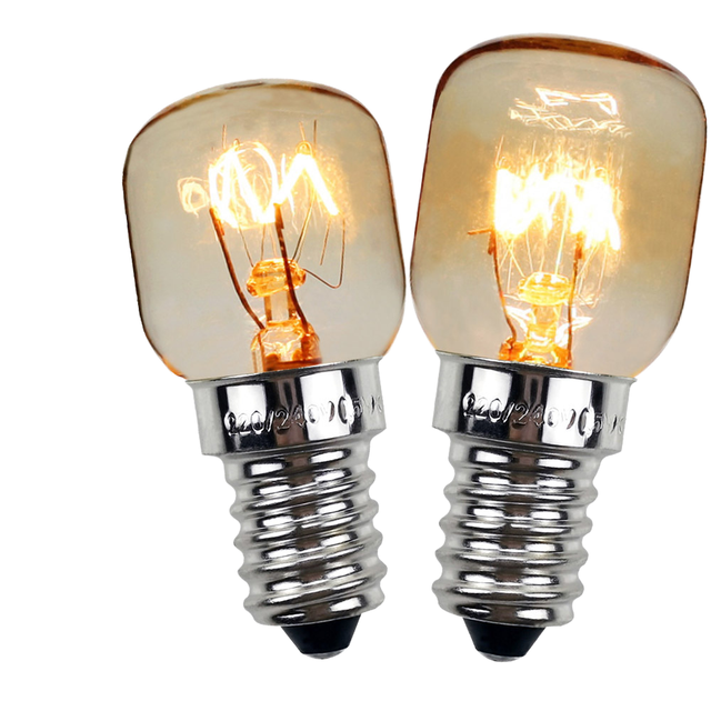 15W 25W High-Temperature 300 Degrees Oven Microwave Glass Bulb E14 Small Crystal Lamp 2700K Warm White 360 Beam Angle