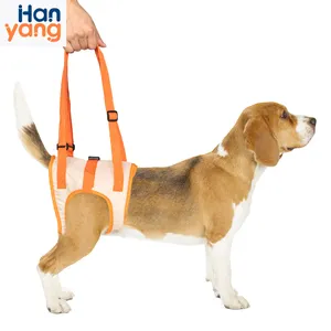 Tali kekang anjing peliharaan empuk yang dapat diatur kaki belakang selempang penyangga anjing untuk anjing cacat pengekang belakang
