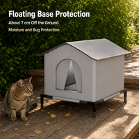 Nichoir d'hiver isolé pour chat, tente pour animaux de compagnie avec base flottante, abri chaud pour chats errants et petits chiens, utilisation intérieure et extérieure