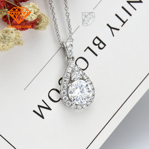 Caldo di vendita 18K oro bianco GIOIELLI/GIOIELLI 1ct ciondolo con moissanite collana della pietra preziosa - Product Image 4