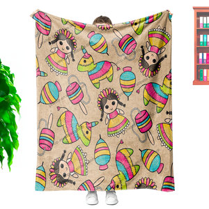 Mantas de franela para bebé, mantas de Jacquard a granel, diseño personalizado al por mayor, Talavera mexicana, princesa latina, Niña - Product Image 5