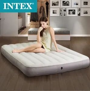 INTEX 64101 kasur udara beludru untuk luar ruangan dan dalam ruangan, set tempat tidur ukuran king Kamar Tidur seri Dura Beam tunggal