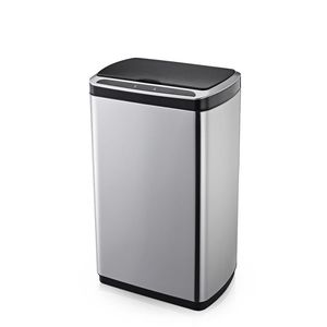 Dustbin Stainless Steel Factory Wholesale Direct Metal Dustbin Stainless Steel Hotel Office Large Waste Garbage Bins Kitchen Trash Can Fashion Classics