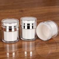 Pot à crème blanc sans air de 15/30/50 ml, pot cosmétique de luxe en acrylique à double paroi avec impression personnalisée