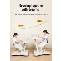 Tenwin 2802 bleu Table et chaise de bureau d'étude ergonomique petit et mobile avec assemblage facile vente directe pour une utilisation scolaire
