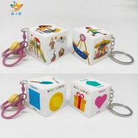 Échantillon Gratuit AJB – Porte-clés Rubik's Cube Personnalisé avec Logo OEM, Impression UV 3x3, 3,5 cm et 5,6 cm – Jouet Promotionnel Rubik OEM