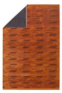 Alfombra de Chenilla a Rayas Naranja Óxido Mira, Venta al por Mayor, 7mm, Lavable, Antideslizante, Poliéster y Algodón, Ecológica, Apta para Mascotas, Pelo Corto, Moderna - Product Image 2