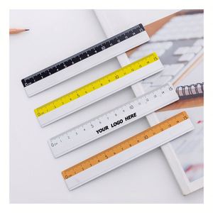 Ensemble de règles en alliage d'aluminium personnalisées 15/20/30CM, règle droite de mesure en métal de précision pour étudiants, bureau et cadeaux promotionnels - Product Image 1