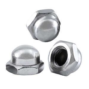 Lot de 10 écrous décoratifs à profil bas en acier au carbone nickelé, forme dôme, M3-M12 métrique - Product Image 3