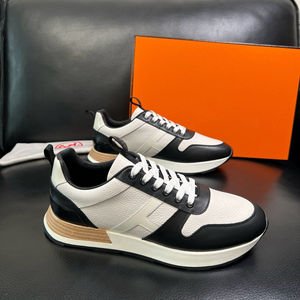 Zapatillas Deportivas Retro para Hombre de Diseño de Alta Calidad, Cuero Genuino, Combinación de Colores, Suela Gruesa, Cómodas para Caminar - Product Image 1