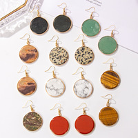 Boucles d'oreilles en cristal naturel pour cadeau de mariage, design exagéré en forme de pin bleu, améthyste, acier inoxydable
