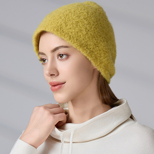 Gorro de Invierno Personalizado con Logotipo Bordado, Gorro de Punto Informal para Exteriores, Gorro de Lana de Alpaca para Mujer - Product Image 1