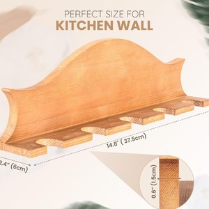 Étagère à épices murale en bois pour cuisine, rangement domestique, organisateur rectangulaire multifonctionnel - Product Image 4