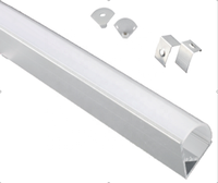 Profil led d'angle 45 degrés 16x16mm pour l'éclairage d'armoire, bande lumineuse led en aluminium