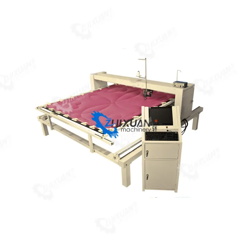 Otomatik endüstriyel yatak örtüsü yorgan dikiş kapitone makinesi tek iğne kapitone makinesi yatak