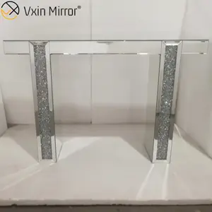 Mesa de maquiagem espelhada, armário de vidro espelhado para mesa de estudos, casa e escritório WXWF-731