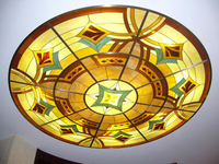 Dôme en verre teinté sur mesure, lanterneau décoratif en verre artistique pour hôtel, villa, église, projets architecturaux