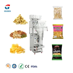 Mesin segel paket makanan ringan keripik kentang Popcorn kentang goreng Sachet pengemasan mesin dengan nitrogen