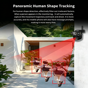 Caméra IP66 étanche panoramique 360° grand angle <span class=keywords><strong>HD</strong></span> PTZ41 à trois objectifs pour extérieur avec vision nocturne et enregistrement vocal sur carte mémoire - Product Image 2
