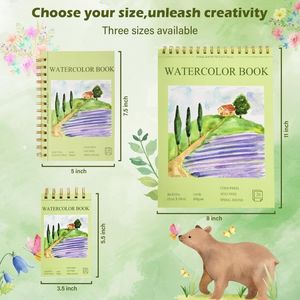 2 paquets de papier pour aquarelle 5x7.5 pouces 30 <span class=keywords><strong>feuilles</strong></span> 140lb 300g Acid Free Spiral Bound Line Perforated Pages for Artists Students - Product Image 4