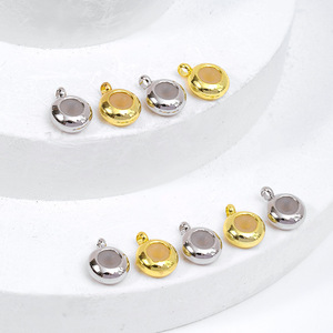Anillo de caucho de oro genuino de 18 quilates que conserva el color, con cuentas de cobre de 7 mm, con colgante, cuentas de caucho tipo ábaco - Product Image 4