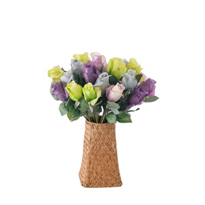 Bouquet de roses artificielles CallaFloral, violet clair, violet foncé, vert, fait main, décoration de mariage, décoration de la maison - Product Image 5