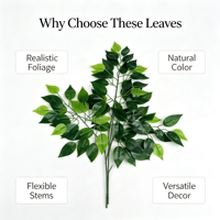 Daun Beringin Maple Putih, Dedaunan Hijau, Bonsai Buatan Tinggi, Tanaman Hias Evergreen untuk Dekorasi Dalam/Luar Ruangan