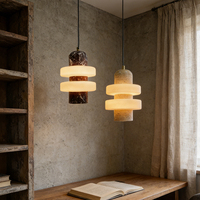 Lampe suspendue en pierre naturelle de luxe nordique, design de villa, hôtel, lampe suspendue en marbre de luxe