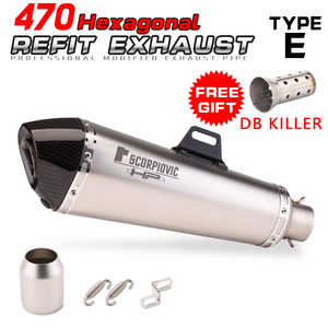 Silenciador de escape de doble salida de 470 mm para NVX155 <span class=keywords><strong>FZ300</strong></span> MT09 R3 ZX6R ZX25R 765 800X con Db Escape - Product Image 4