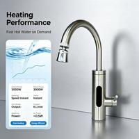 Robinet Chauffe-Eau Électrique Instantané pour Salle de Bain, Chauffe-Eau Électrique, Robinet d'Eau Chaude à Chauffage Rapide pour Cuisine Domestique