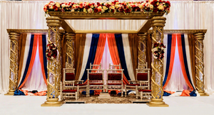 Mandap de Boda Manavarai Blanco de Última Generación, Escenario Tallado en Fibra Premium, Estilo Templo Tradicional con Cúpula Tallada con Lotos - Product Image 2