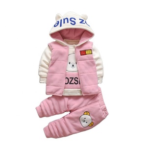 Winter Thick Warm Casual Print Girls' Clothing Sets Plush Cotton <b>Toddler</b> Baby Girl Kids Clothes - Product Image 4