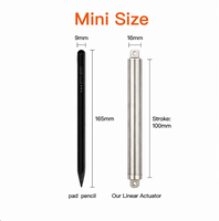 Actionneur linéaire micro 12V 24V en acier inoxydable 304, course de 100 mm, charge de 20 kg 200N, tige de poussée électrique pour maison intelligente et applications médicales