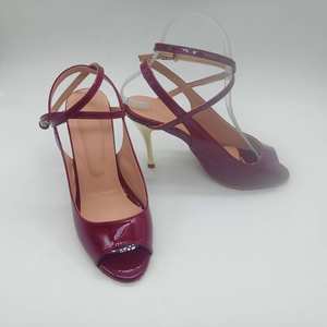 Hermosos Zapatos de Baile de Salón Latinos de Tango, <span class=keywords><strong>Salsa</strong></span>, Jazz y Boda para Mujer, de Cuero Rojo Vino, Tacón Alto Profesional de 9.0 cm, en Promoción - Product Image 2
