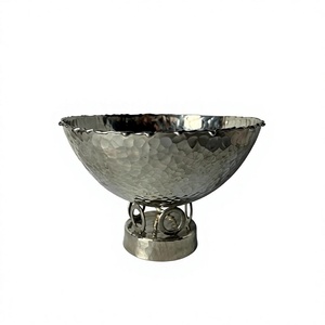 Frutero de Metal de Diseño Moderno con Base de Pedestal para Servir Alimentos, Tazones Decorativos Ecológicos Aptos para Lavavajillas, Estilo Americano - Product Image 1