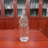Fournisseur de bouteilles de liqueur XO en verre de 70 cl avec décalcomanie électro-plaquée
